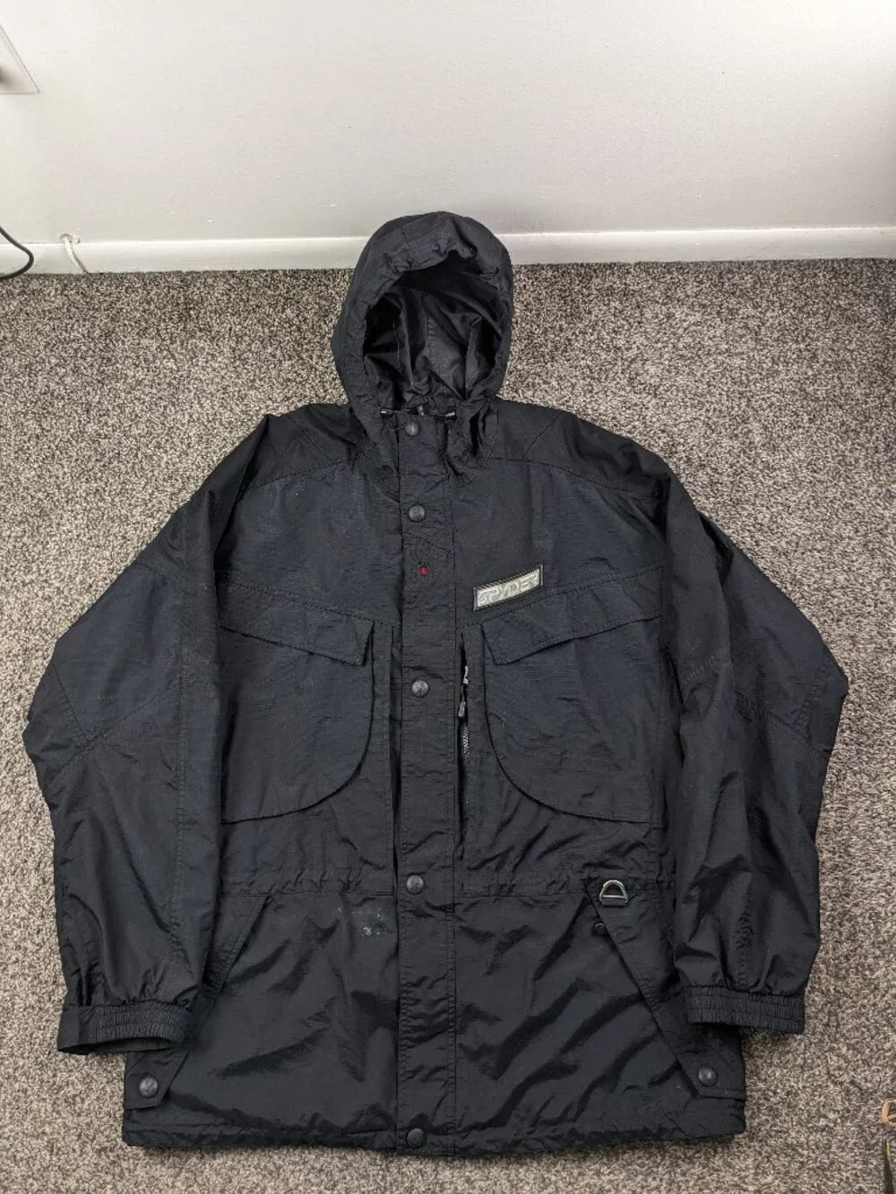 Vintage Spyder XT Jacket Ski Snow Ripstop Nylon Hooded Zip Vented Mens Large
